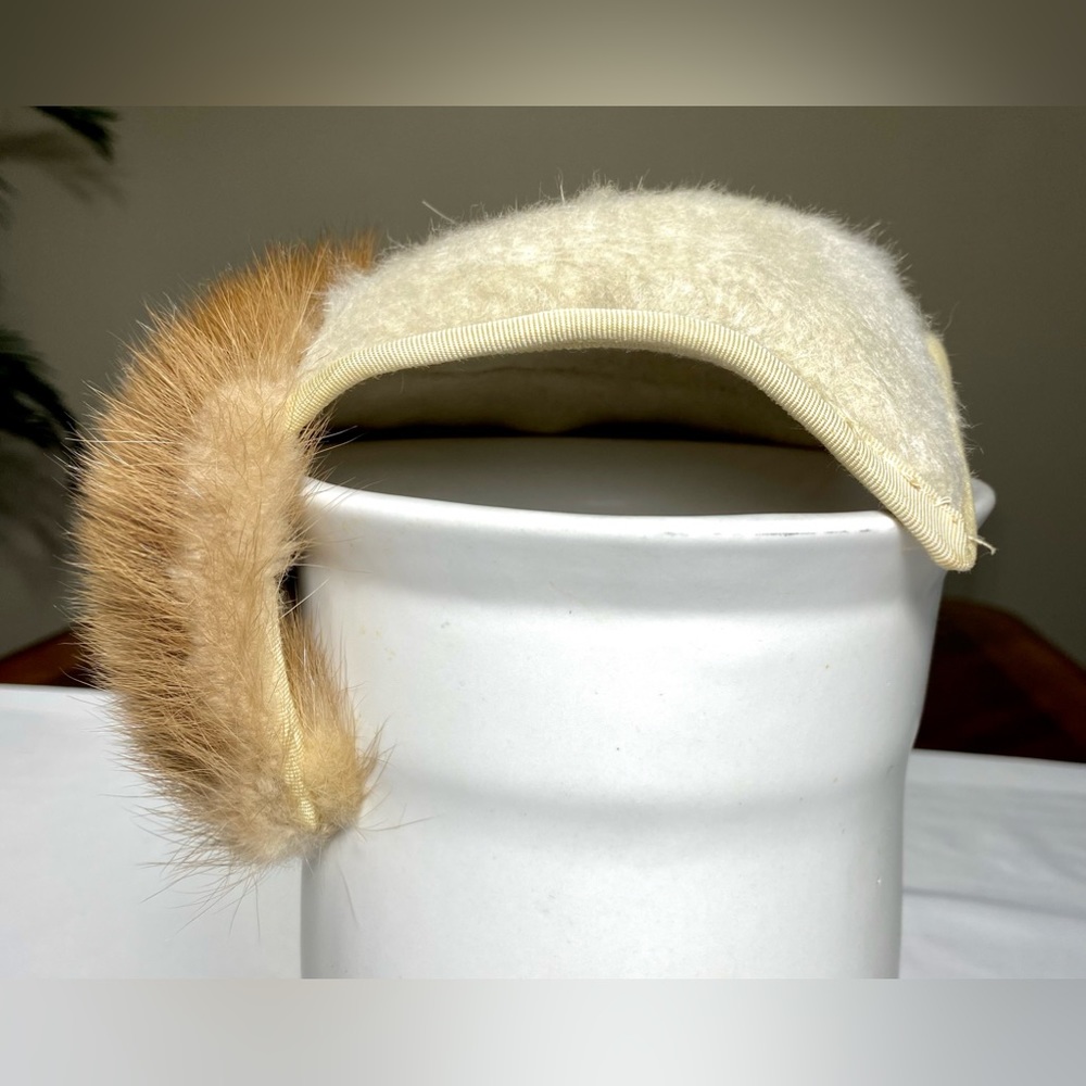 HAT Christine Original 1950s Mink Hat Vintage Headband Style Light brown Mink - Picture 6 of 12
